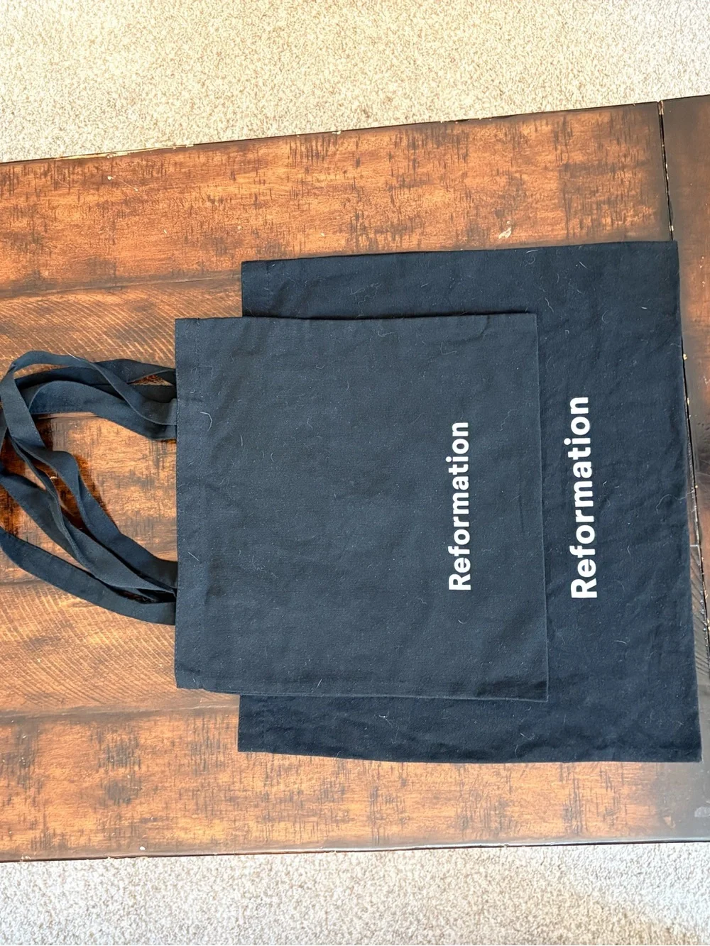 Two Canvas Reformation Tote Bags
